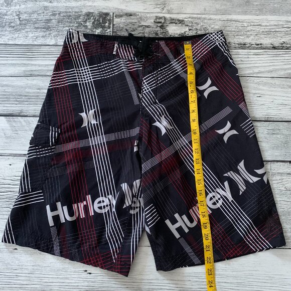 Hurley Striped Graphic Logo Spellout Lightweight Board Shorts - Picture 9 of 11